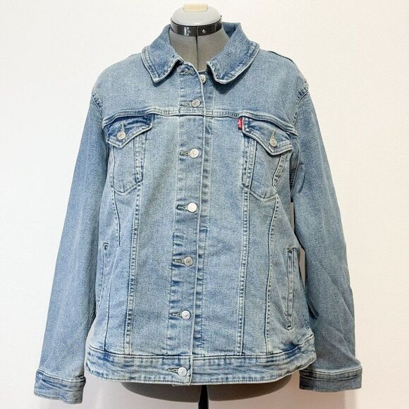 Levi's Jackets & Blazers - Levi's NWT Sz 4X Jeanie Medium Wash Plus Slim Fit Original Trucker Jean Jacket